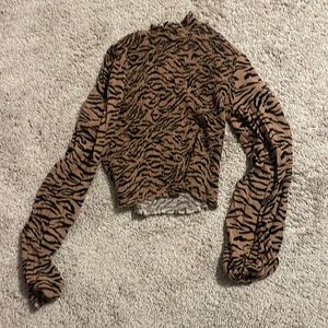 Tiger print ruched blouse